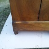 Louis Philippe walnut veneer 5 drawers with black marble tray and key