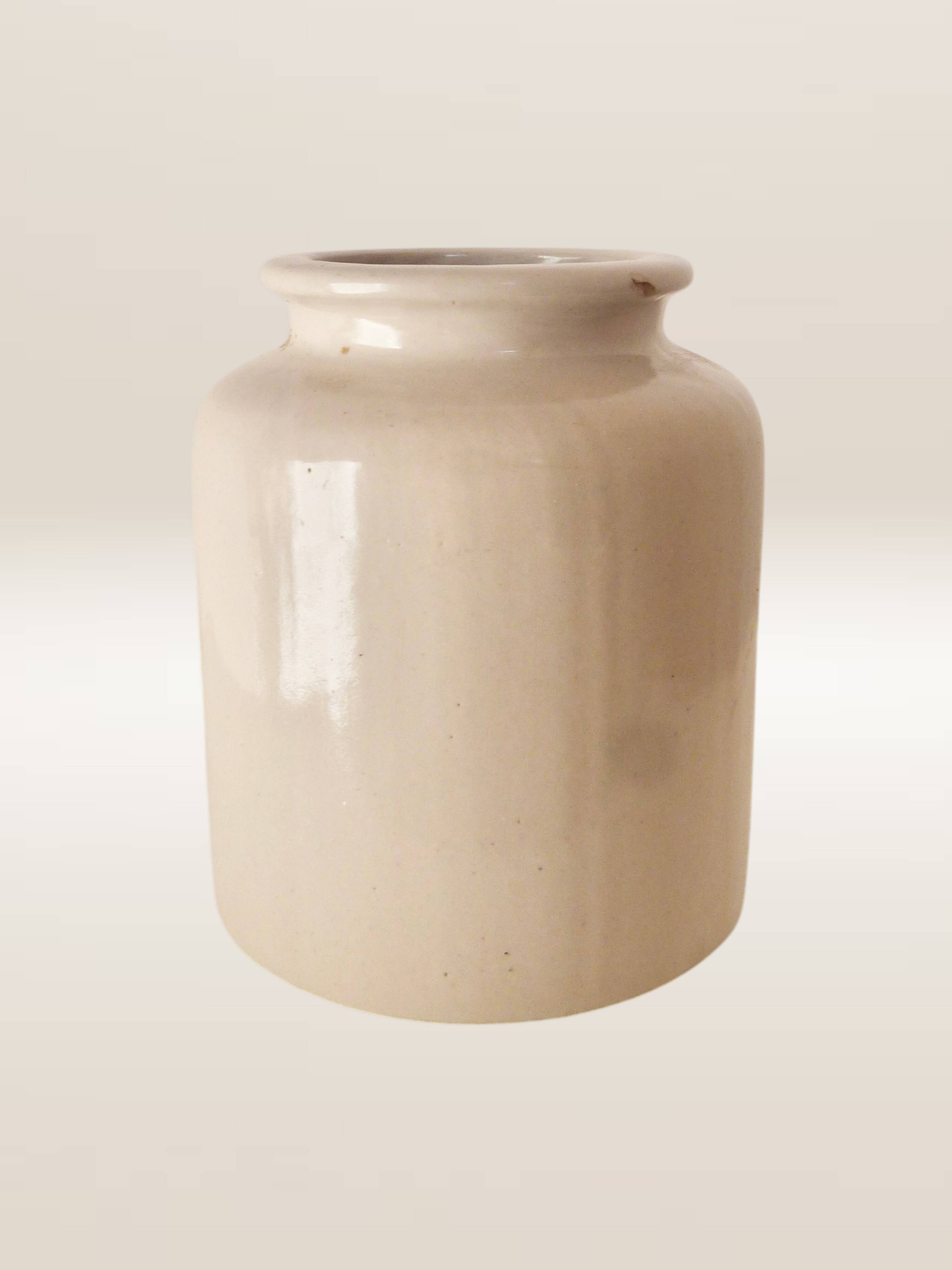 Set of five stoneware mustard pots