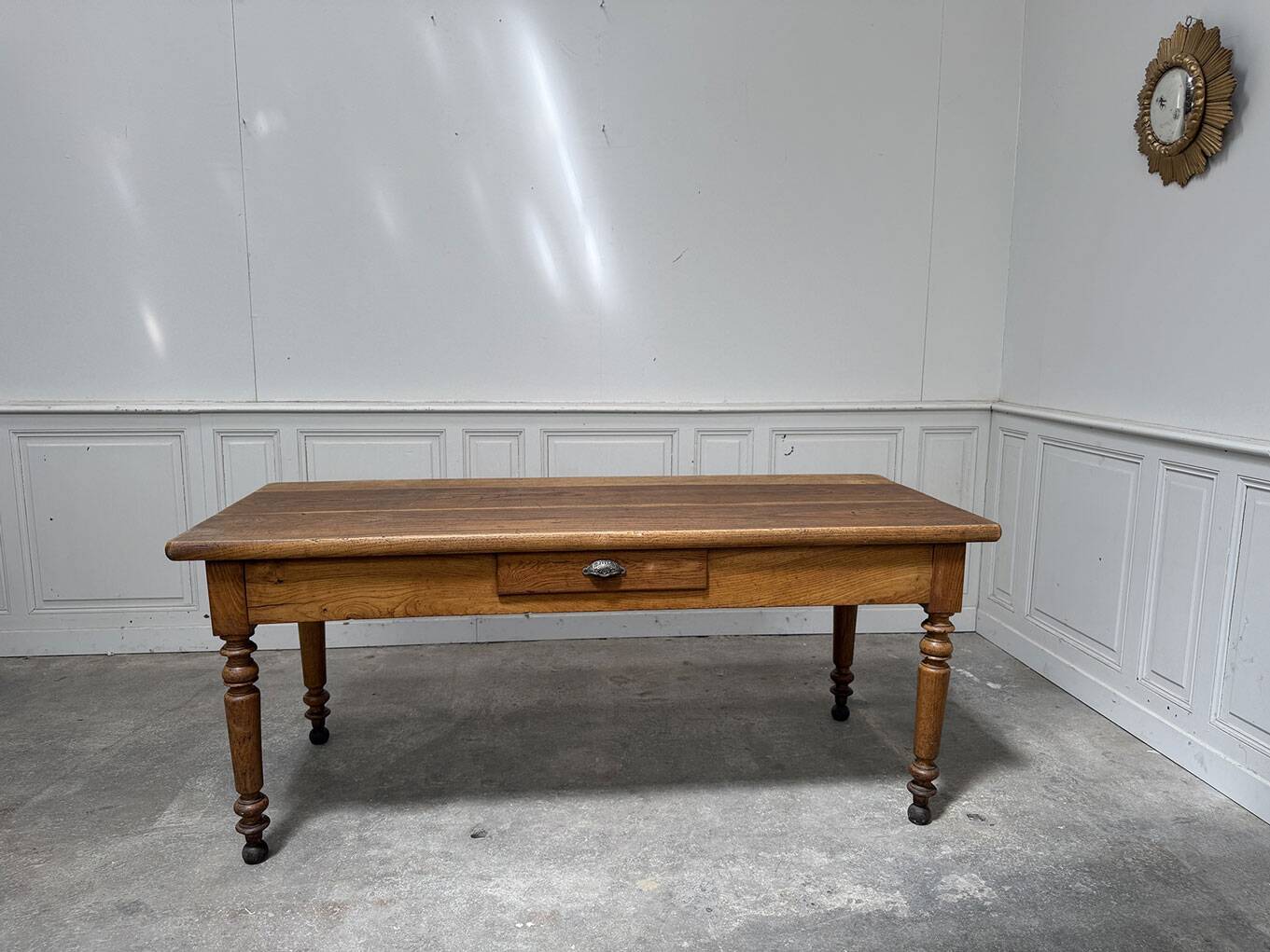 Solid oak work table 1960s