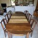 Art Nouveau dining table from 1910 and its 6 matching chairs.