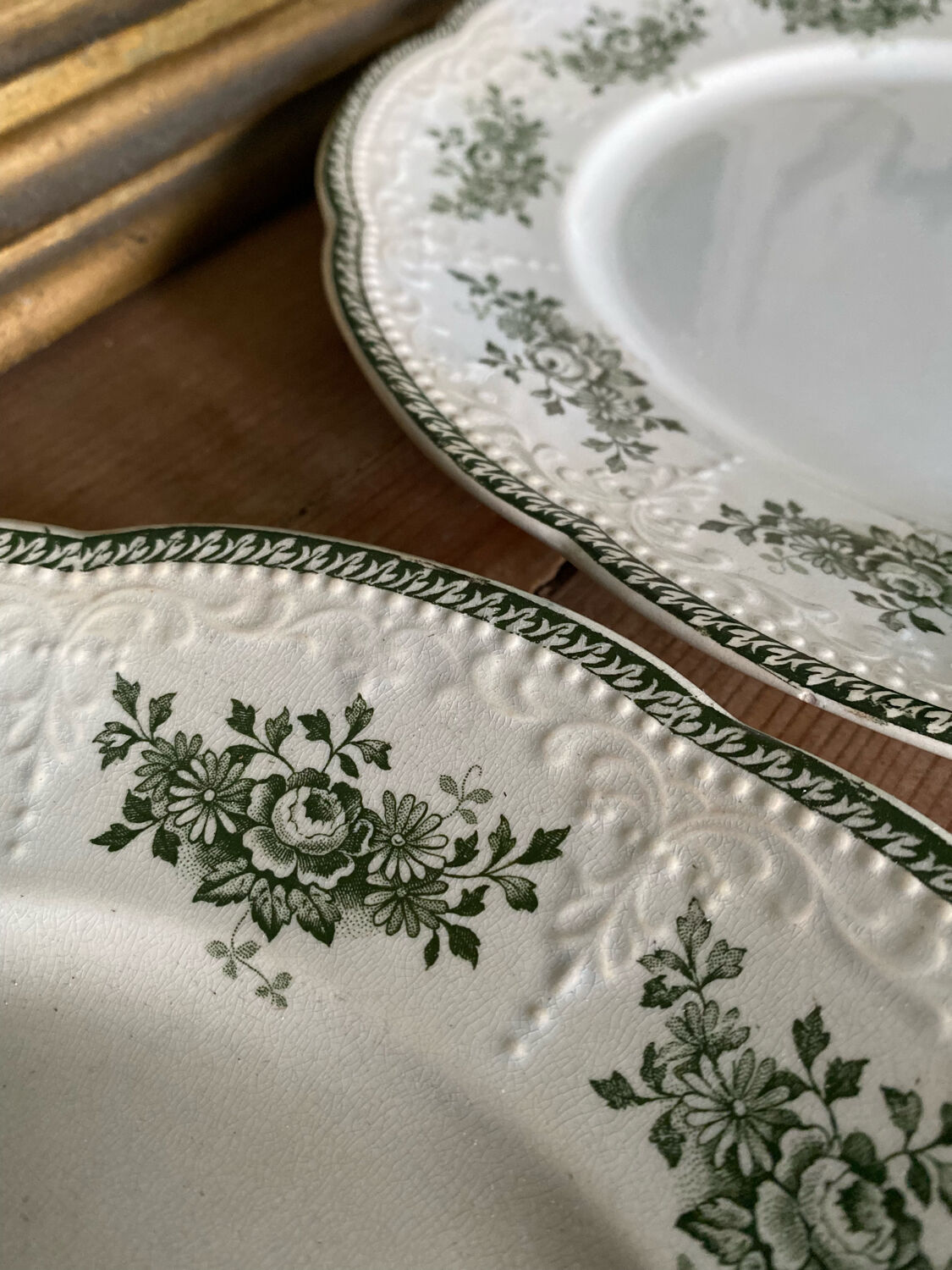 Set of 7 flat plates old iron earth Richelieu de Badonviller