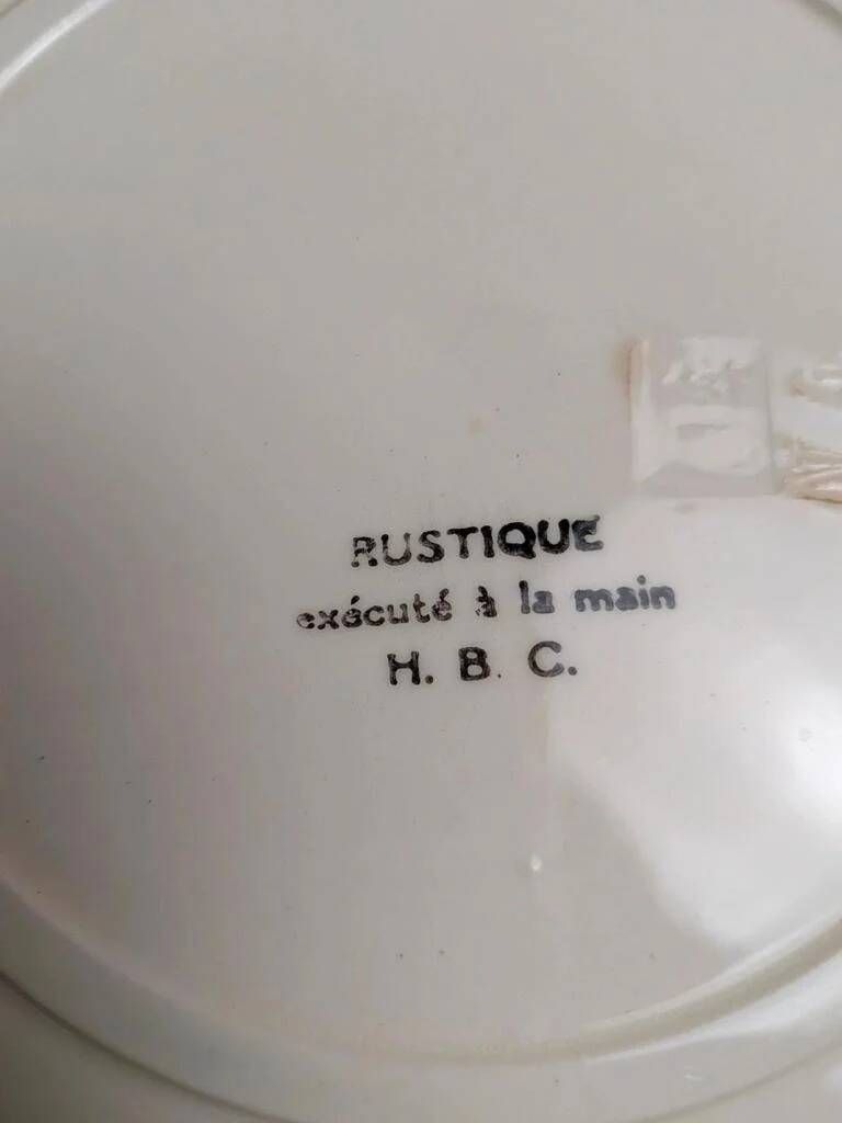 Set of 6 ironstone plates HBC – Rustic Model – Hand-painted floral design