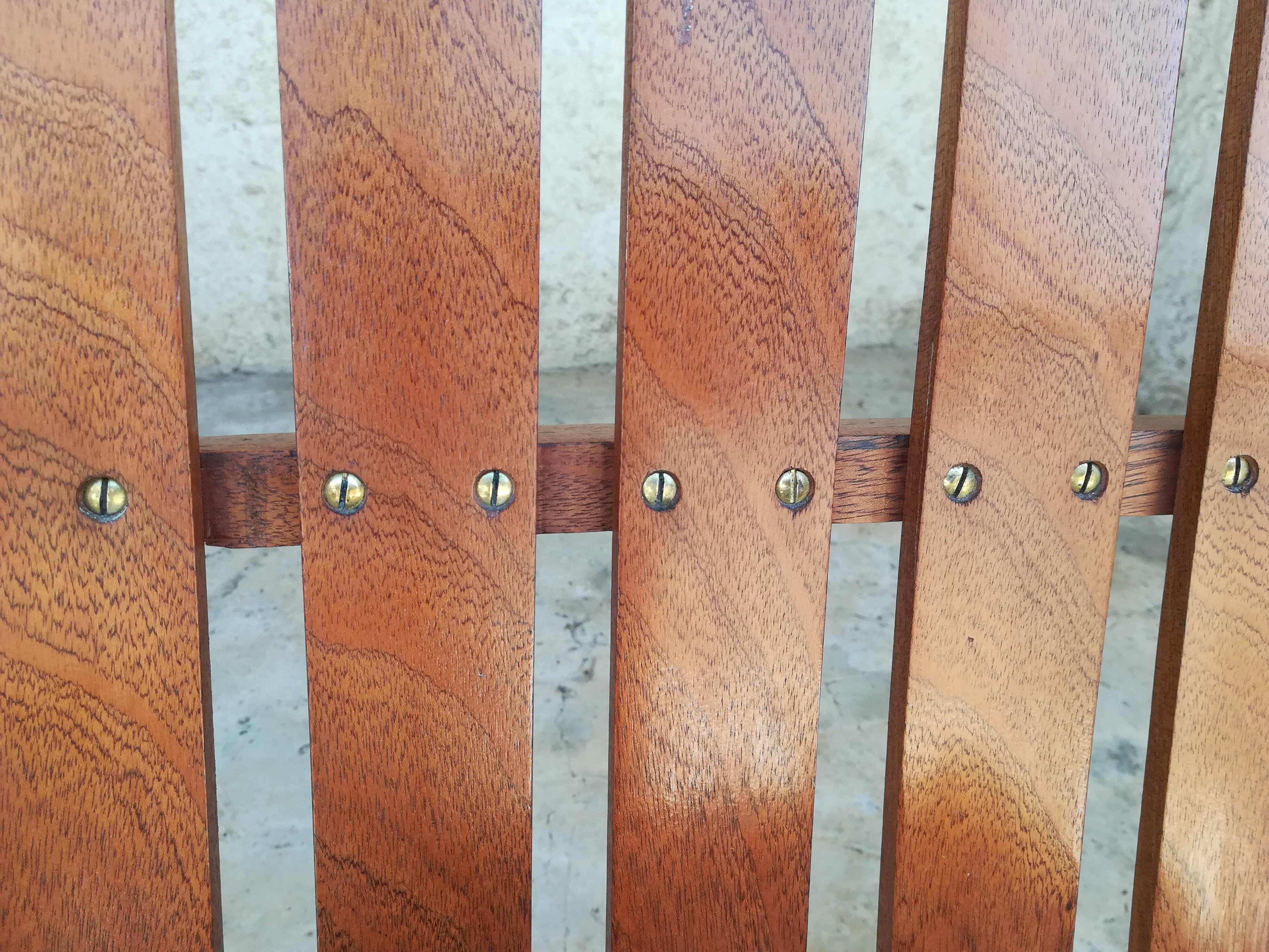 Teak wood folding armchair