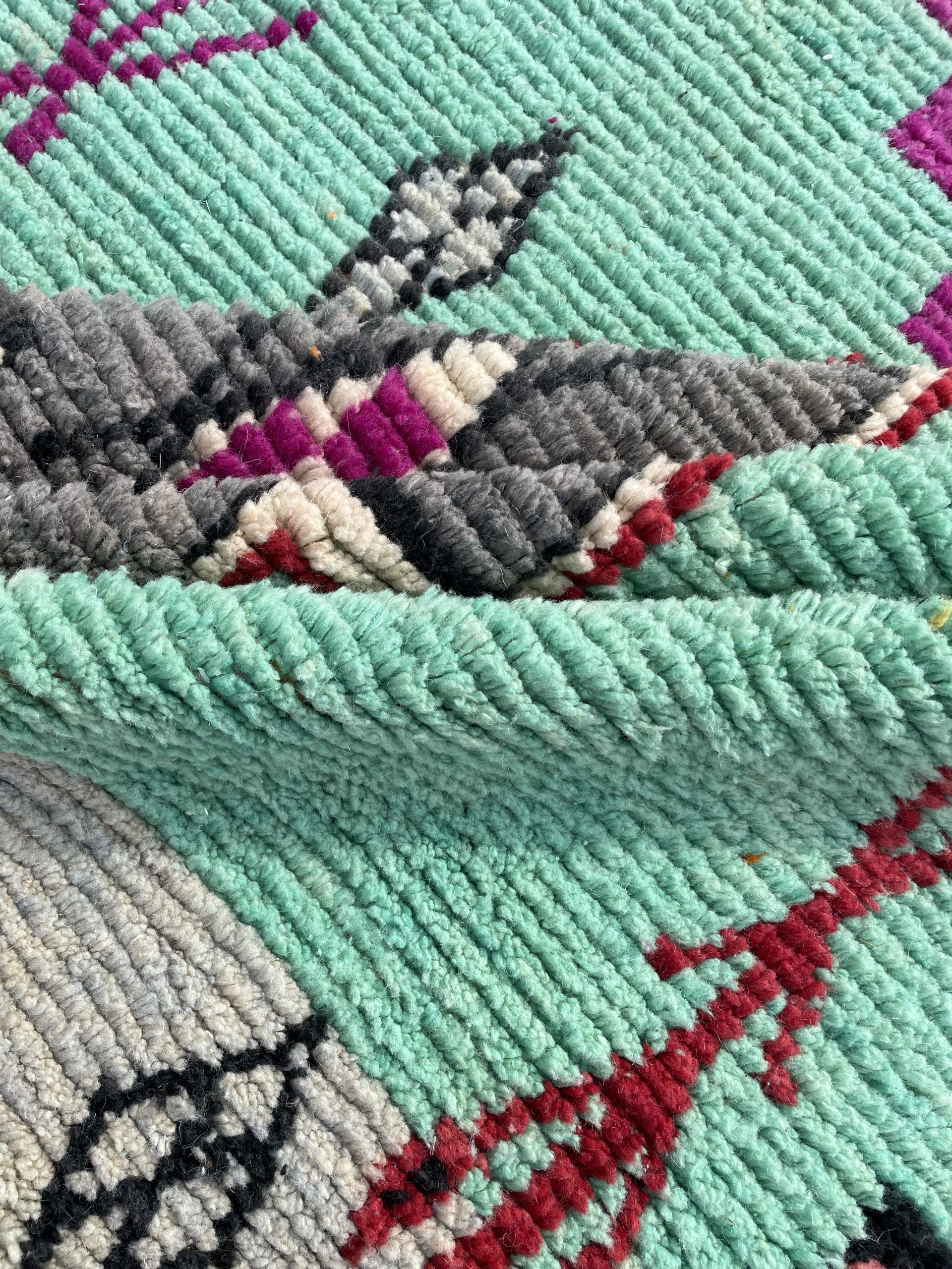 Large Moroccan Berber Carpet Boujad in Wool ideal Salon,