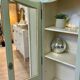 Vintage display case in Caiman green