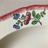 Plat rond en Faïence de Gien décor Lorraine fait main 31 cm