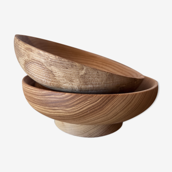 Set of 2 bowls on foot in ash