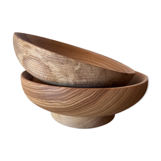 Set of 2 bowls on foot in ash