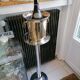 Silver metal champagne bucket