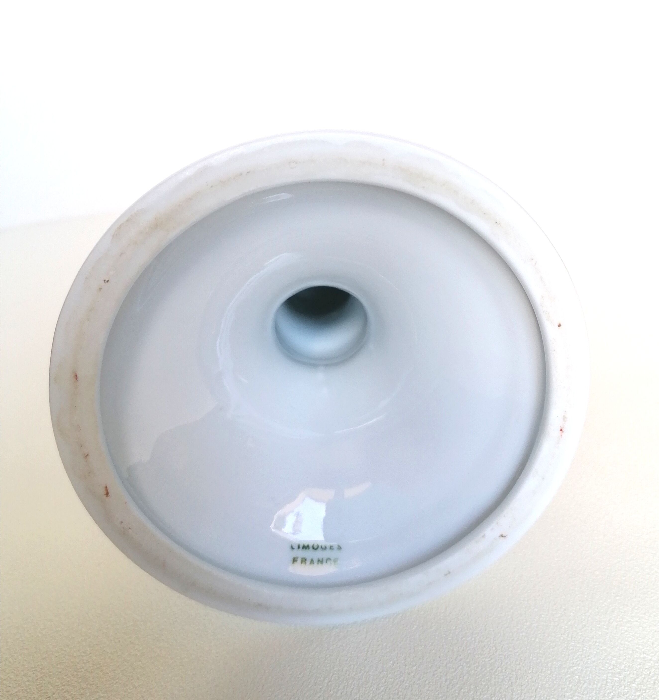 Limoges white porcelain bougeoir