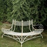 Arras bench for tree - vintage - white