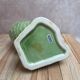 Large vintage duck jug in barbotine – green glazed earthenware – 29 cm