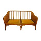 Rattan bench sofa and vintage canning