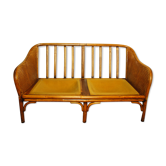 Rattan bench sofa and vintage canning