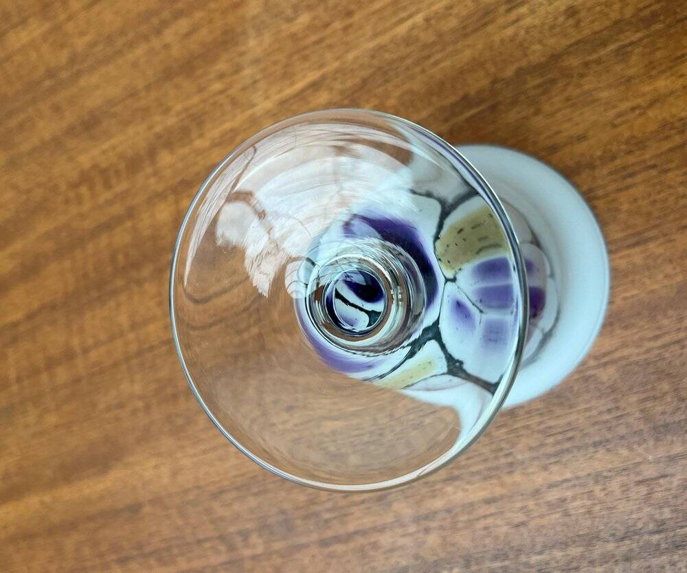 Vintage German glass vase and cup by Hans Jürgen Richartz for the Richartz art collection, set of 2.