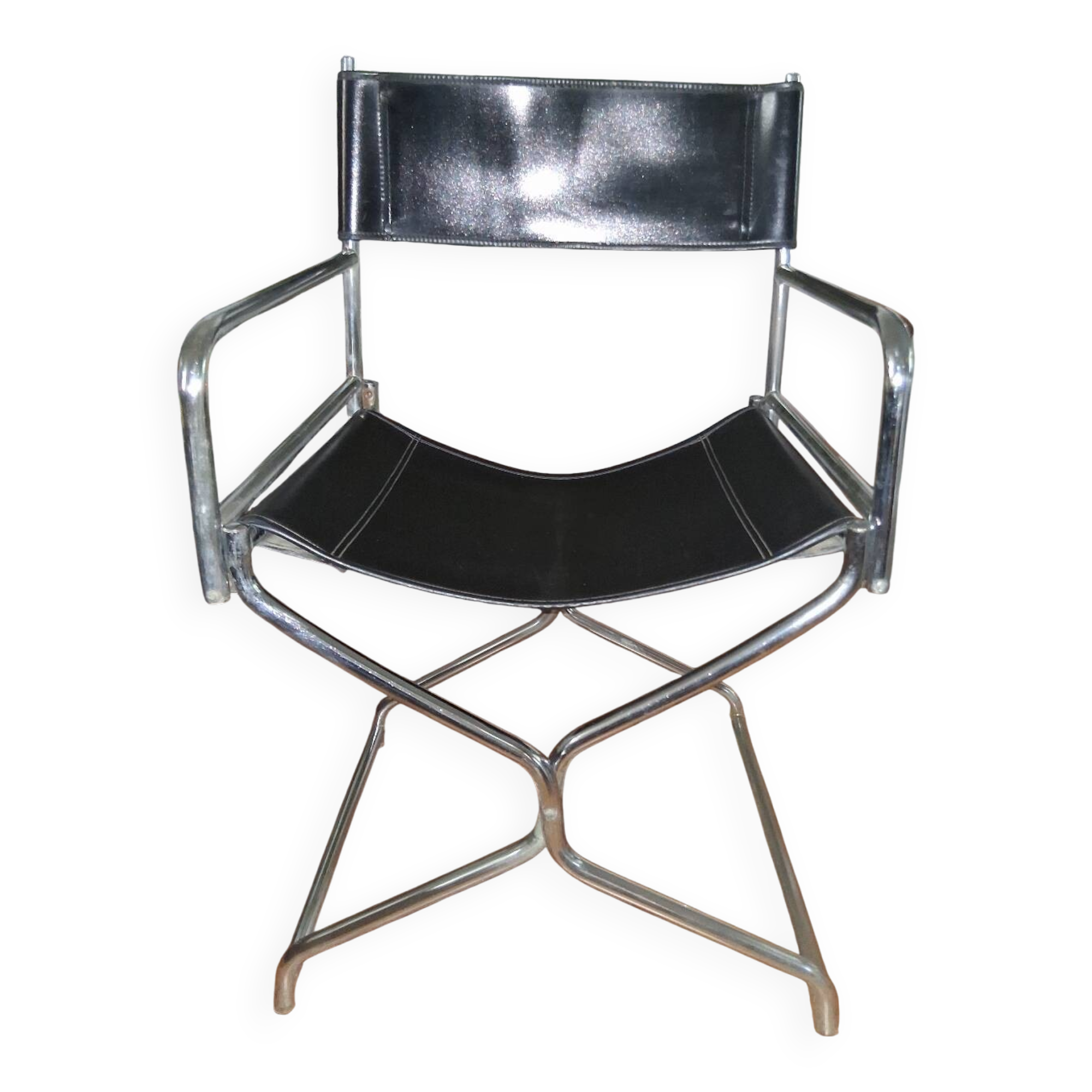 Chrome folding director's chair