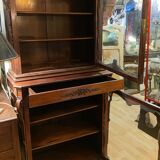 Two-part cabinet, recessed and with a glass-fronted display case, in Indian rosewood, circa 1850/60