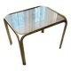 Table basse vintage en laiton doré 1970s avec plateau en verre transparent