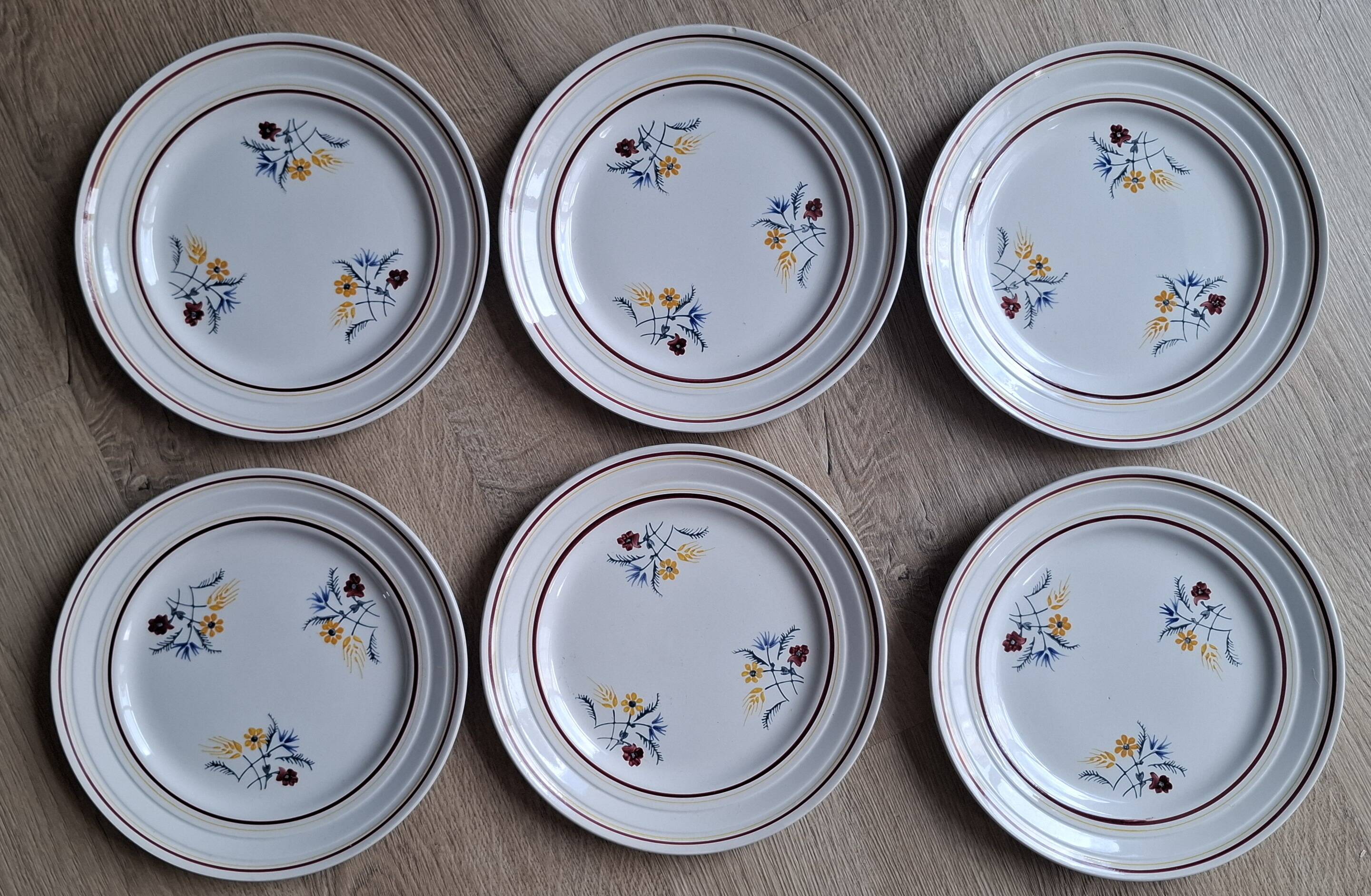 Set of 6 St Amand Christiane Céramon plates