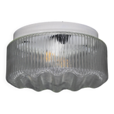 1970s Round Glass Ceiling Light, Czechoslovakia