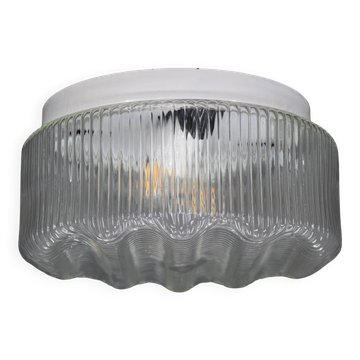 1970s Round Glass Ceiling Light, Czechoslovakia