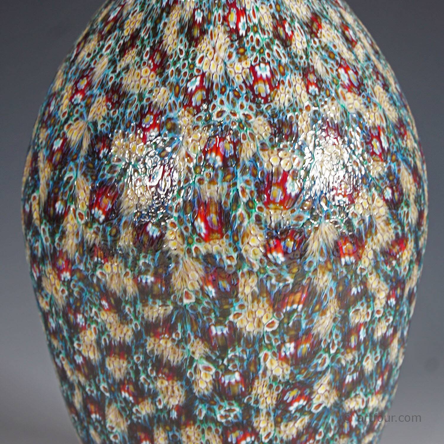 Vase Vittorio Ferro with opaque Murano murrine from around 2000.