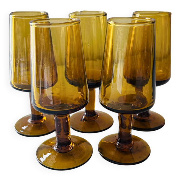 Service de 5 verres soufflés bouche