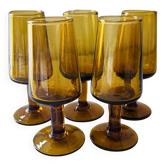 Service de 5 verres soufflés bouche