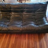 TOGO Canapé Set by Roset in black leather by Michel Ducaroy