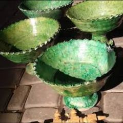 Tamegroute pottery serrated bowl