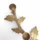 Brass "holly leaves" candle holder for 3 candles