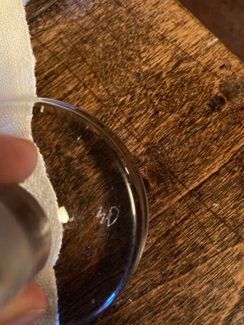 Glass carafe engraved with flowers