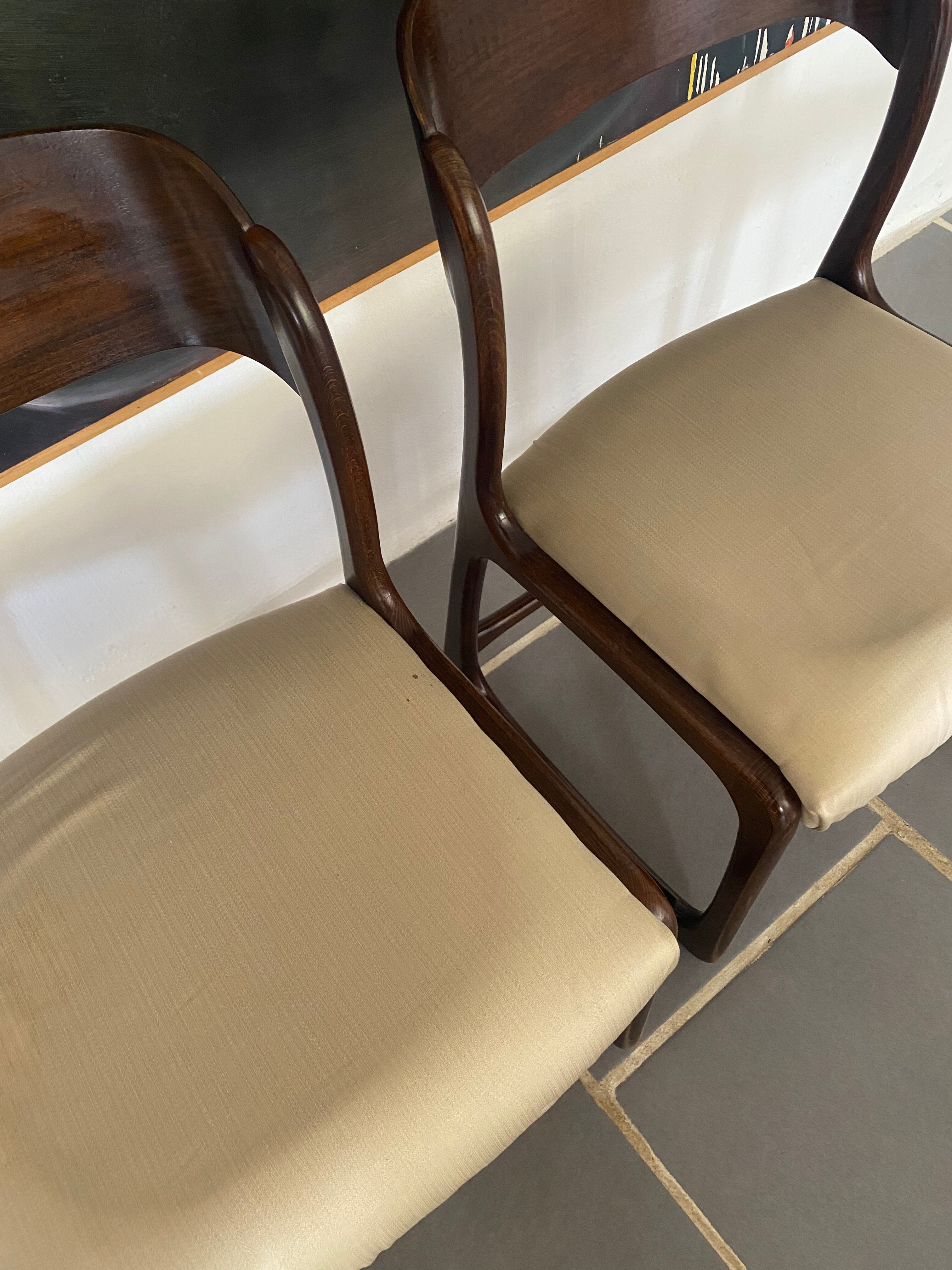 Pair of Baumann chairs model sled