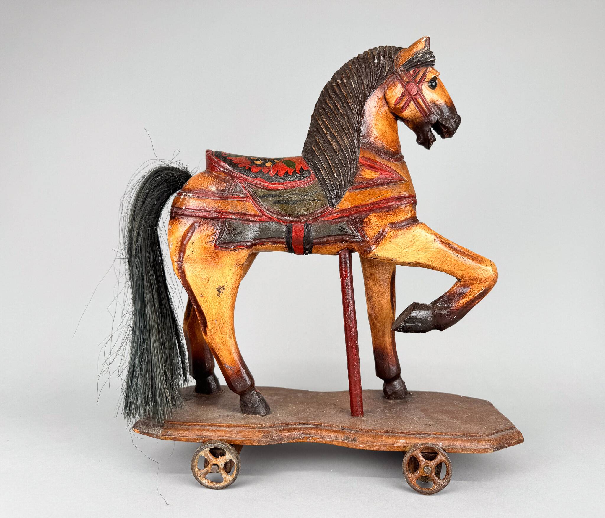 Vintage Wooden Horse on Wheels