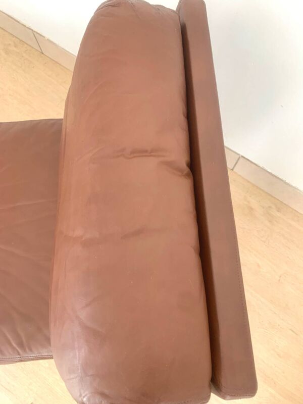 Chauffeuse cuir vintage Jacques Charpentier