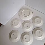 Plat et 6 assiettes à dessert art deco Badonviller