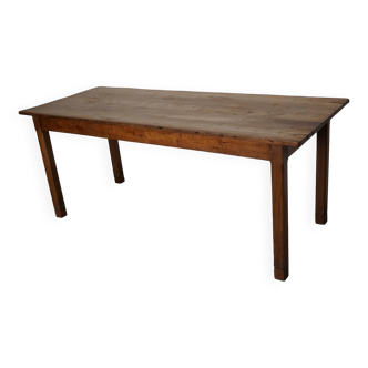Antique Elm Early 20th Century French Rustic Farmhouse Dining Table