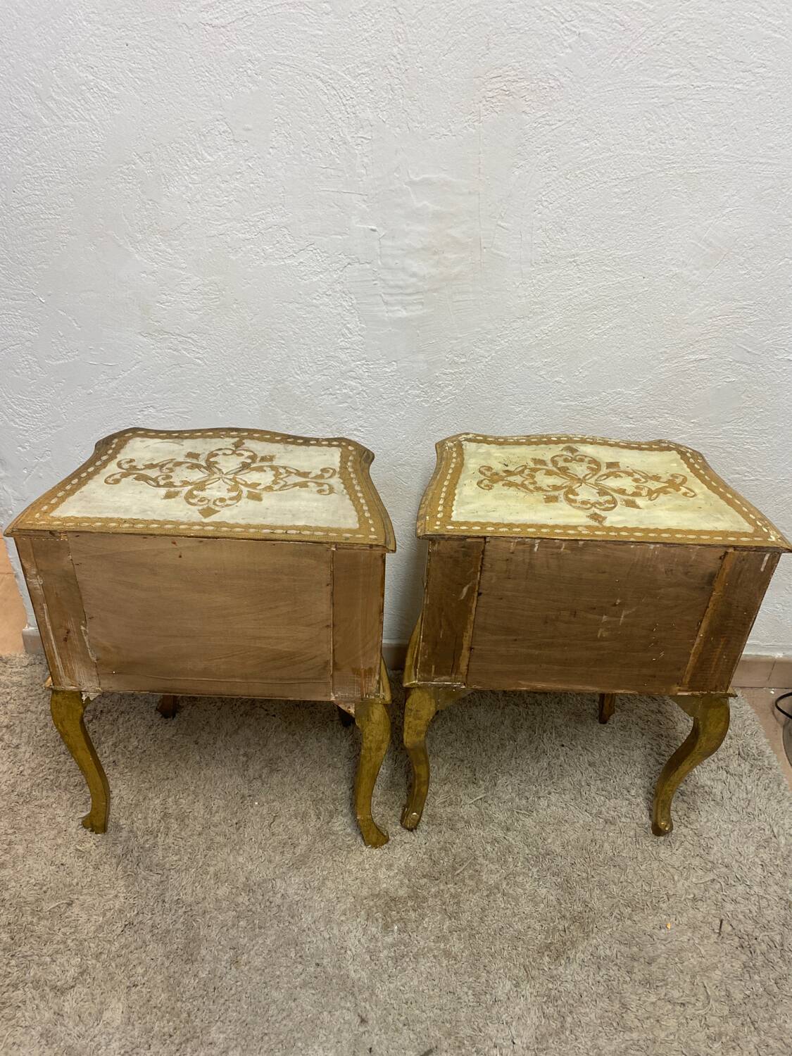 Pair of Italian Florentine bedside tables