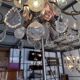 Lustre cage 9 lights with pendants Louis XV