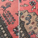 Tapis pakistanais rose fait main