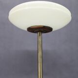 1940s Restored Floor Lamp in Brass Finish with  Glass Shade
