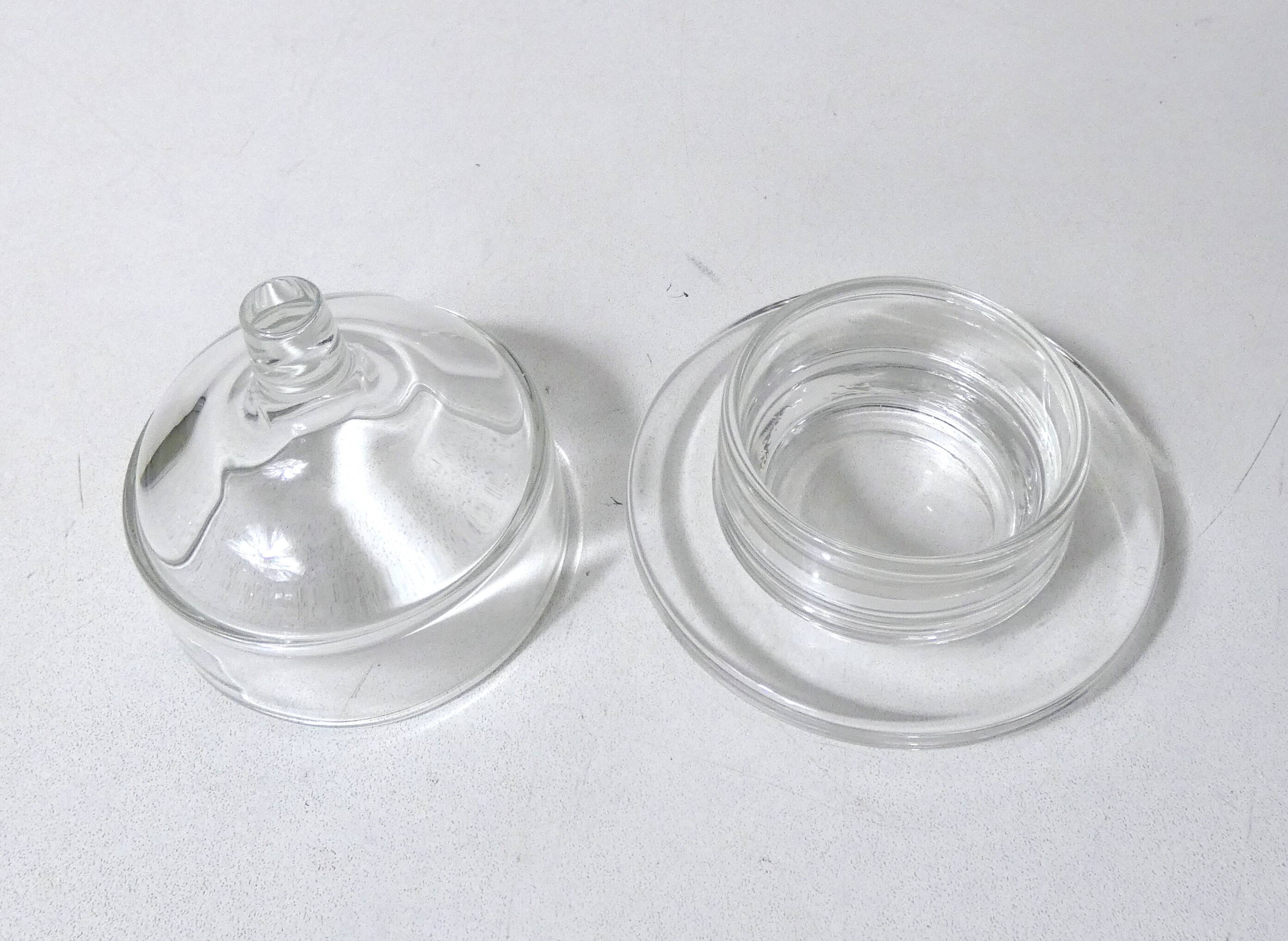 Individual glass butter dish