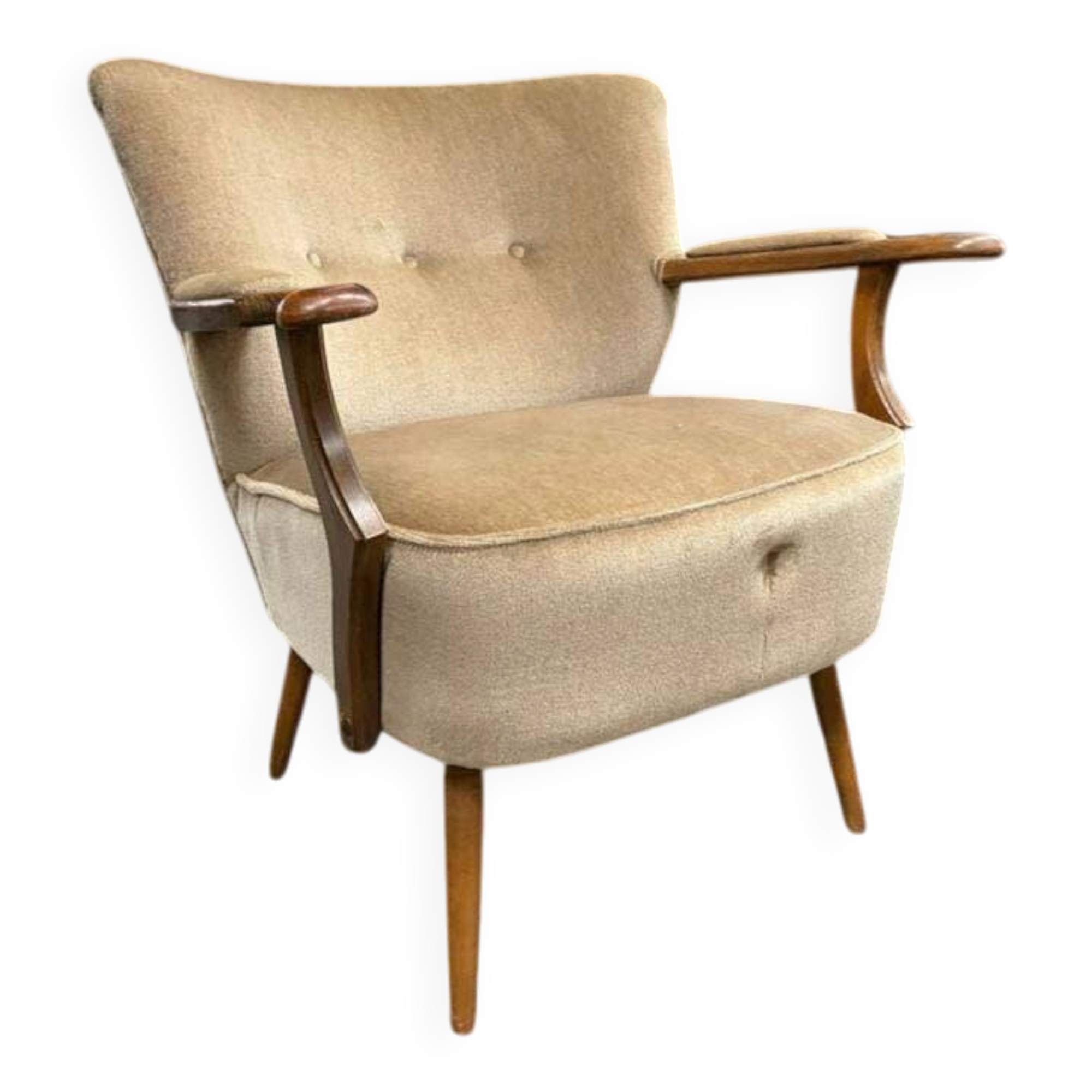 Vintage beige cocktail armchair / armchair / single armchair with armrests