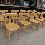 Old bistro chairs in curved beech from the 1950s