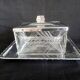 Art Deco cookie jar in chrome metal and glass
