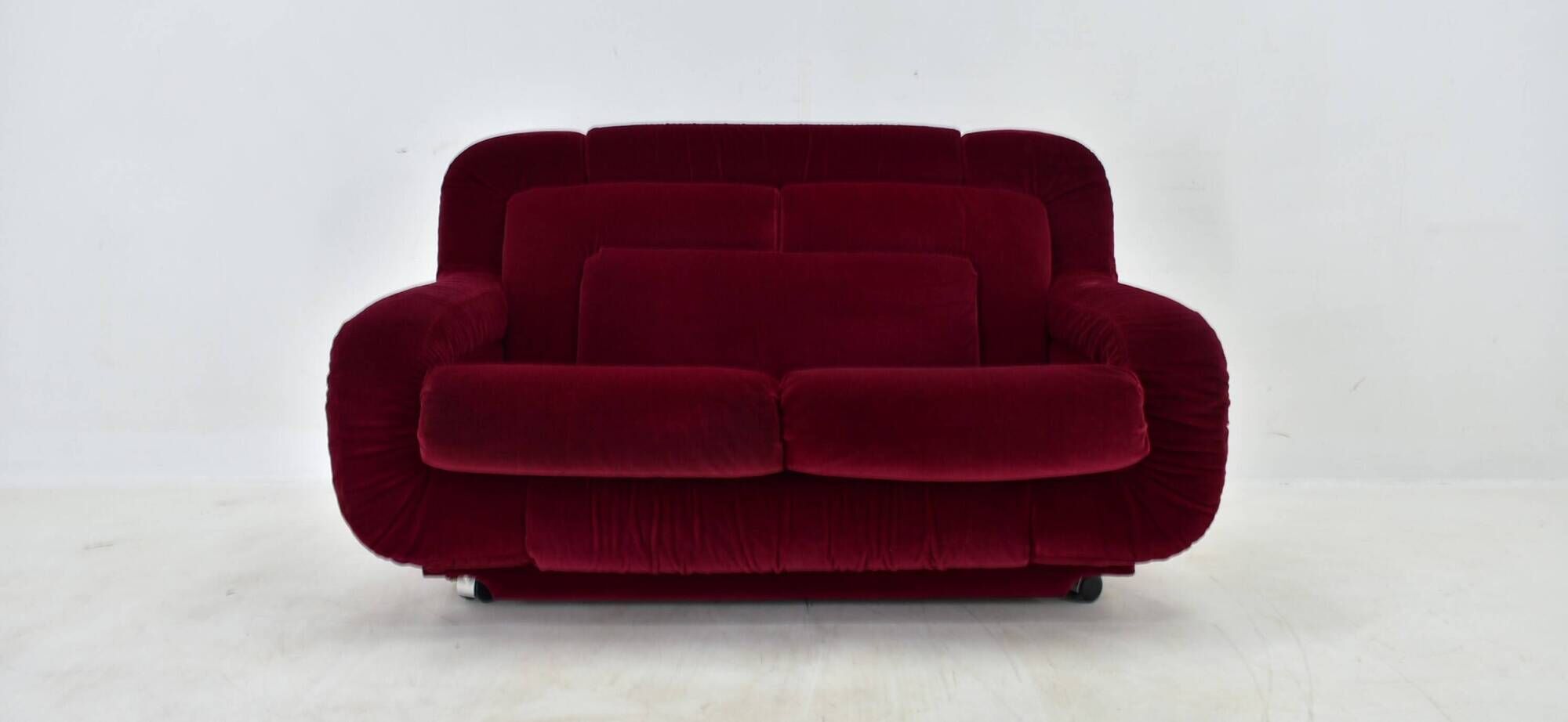 1970s Rare Mid Century Two-Seat Sofa, Italy
