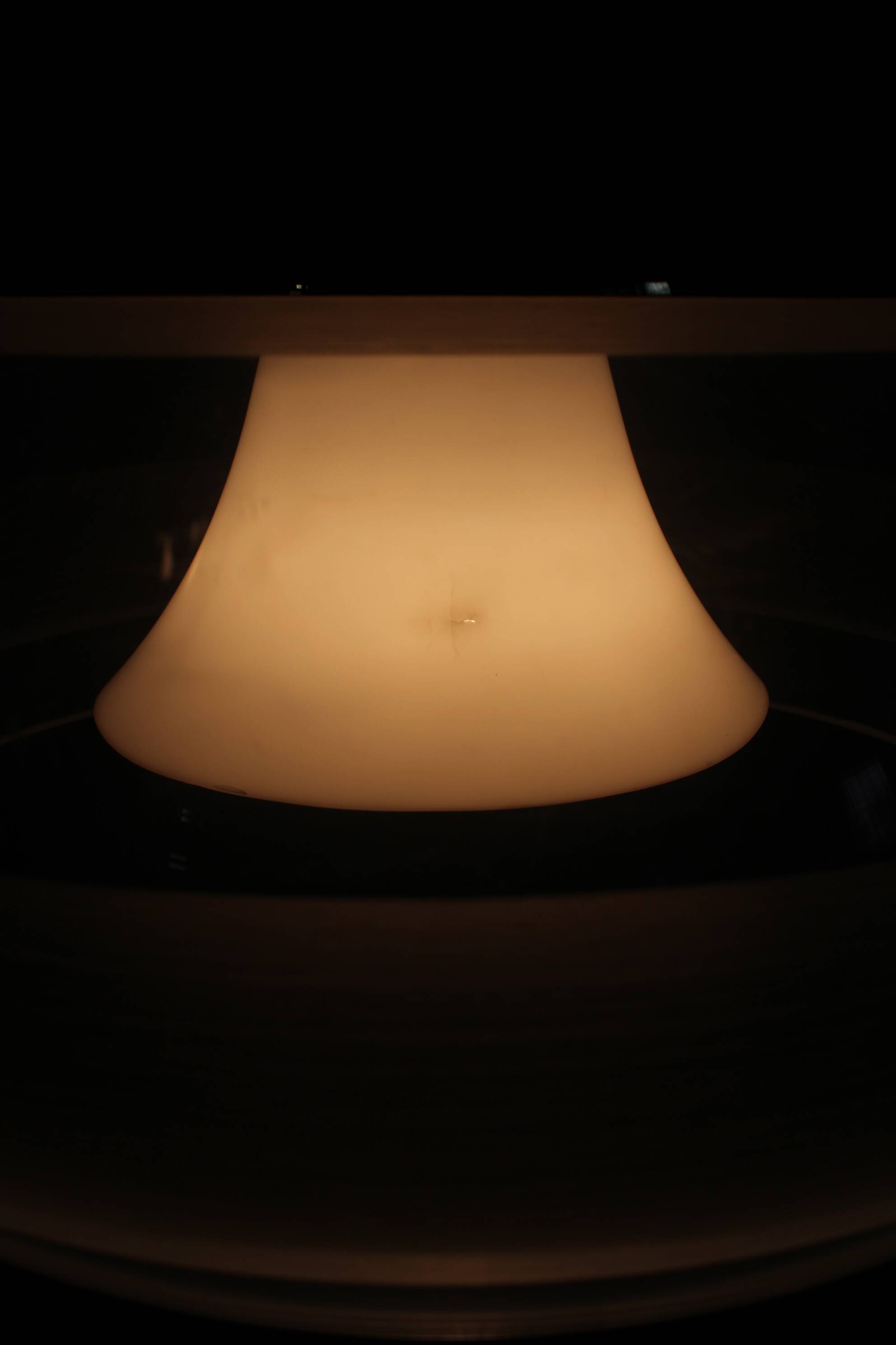 Italian mid-century brass and plastic pendant lamp, 1970s