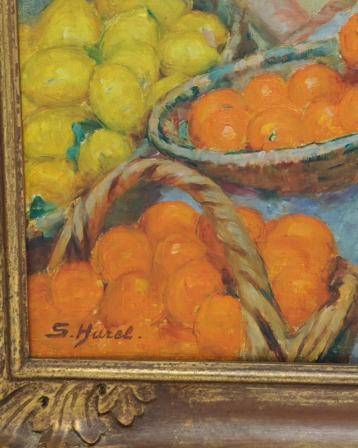 The citrus seller by Suzanne Hurel oil on canvas