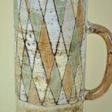 Pitcher and glasses with harlequin decoration, Atelier du Vieux Moulin