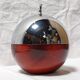 Ice bucket in the shape of an apple, chrome metal and red Bakelite, France, 70s